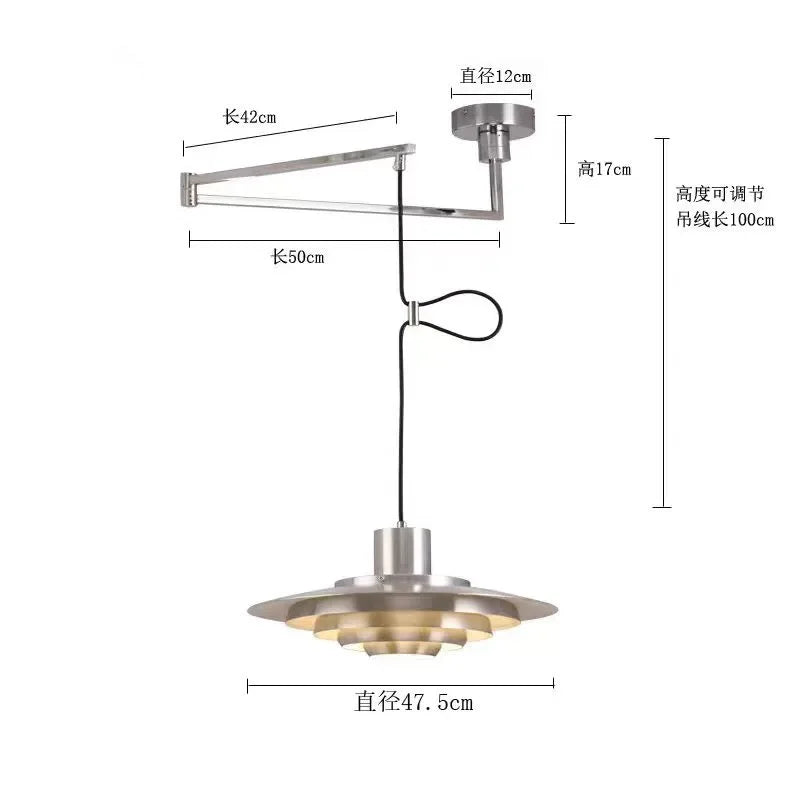 suspension lumineuse argentée moderne nervures câble suspendu chambre salon led minimaliste