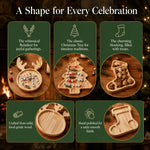 assiettes bois naturel assiettes noël forme d'arbre cerf décoration festive modernes