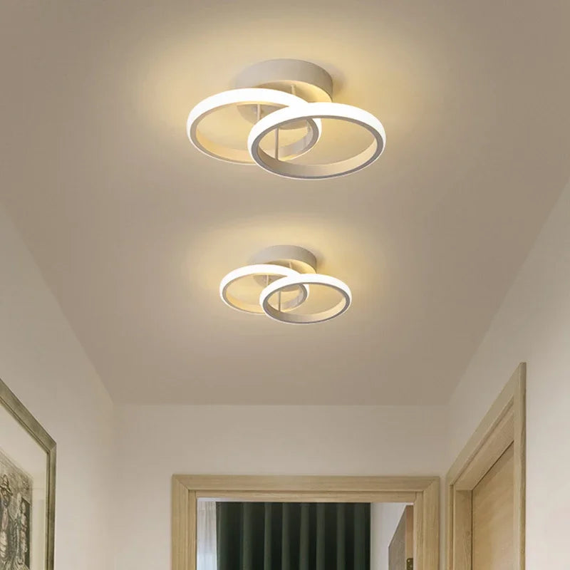 lampe moderne anneau superposé blanc noir éclairage quotidien montée surface opacité
