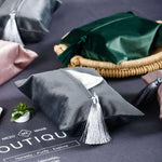 Sac mouchoirs velours moderne tassel gris vert rose élégant polyester opacité