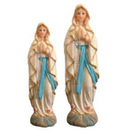figurine virgin mary résine religieuse ange doré fleurs roses base décorative 8cm 13cm