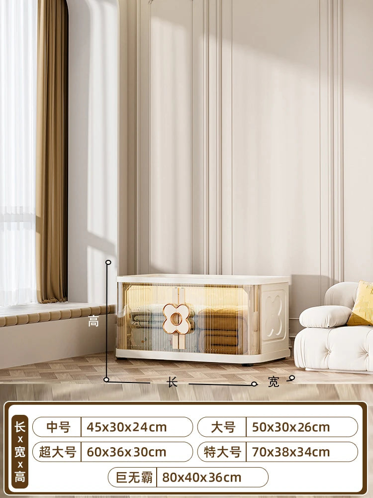 meuble rangement moderne armoire beige clair grille dimensions roulettes 45x30x71.9cm