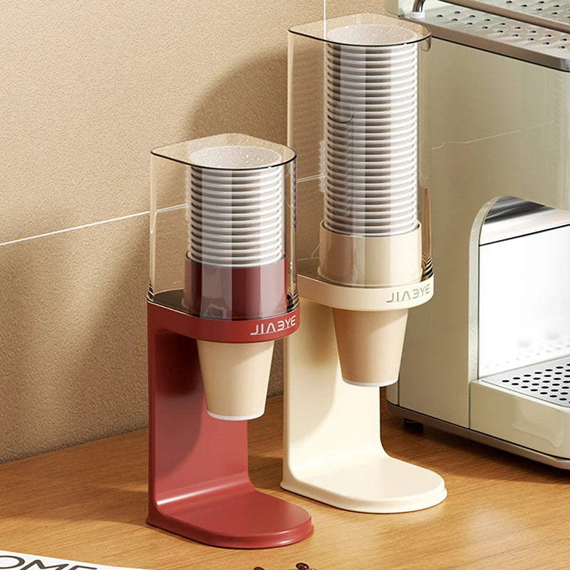 distributeur tasses papier adhésif moderne beige rouge tissé
