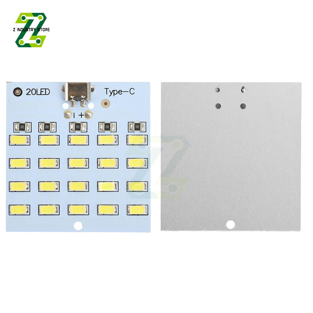 Panneau LED blanc 52mm 50mm USB Type 20 LED emergency light