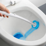 brosse toilette long manche remplacement facile blanc bleu moderne adhésif rechargeable set