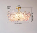 lampe suspendue classique rose fleurs chaîne ajustable blanc doré vintage chambre salon