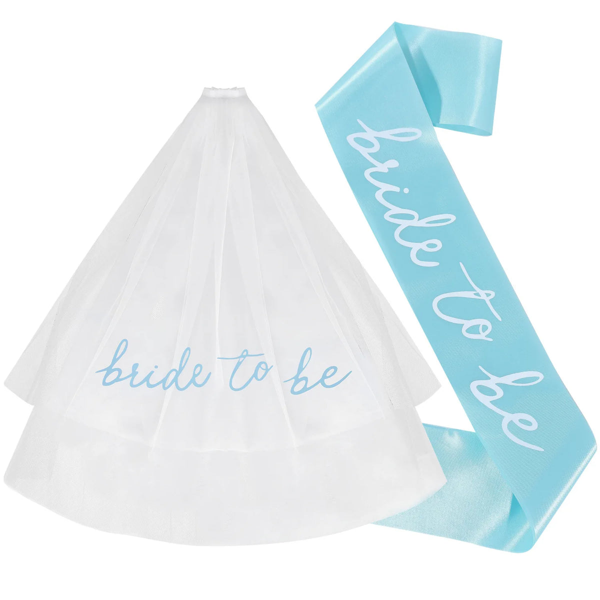 voile mariée sash bride to be blanc bleu écriture cursive clips festif classique transparent