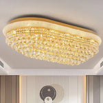 plafonnier crystal doré élégant éclairage moderne salon chambre lumière blanc