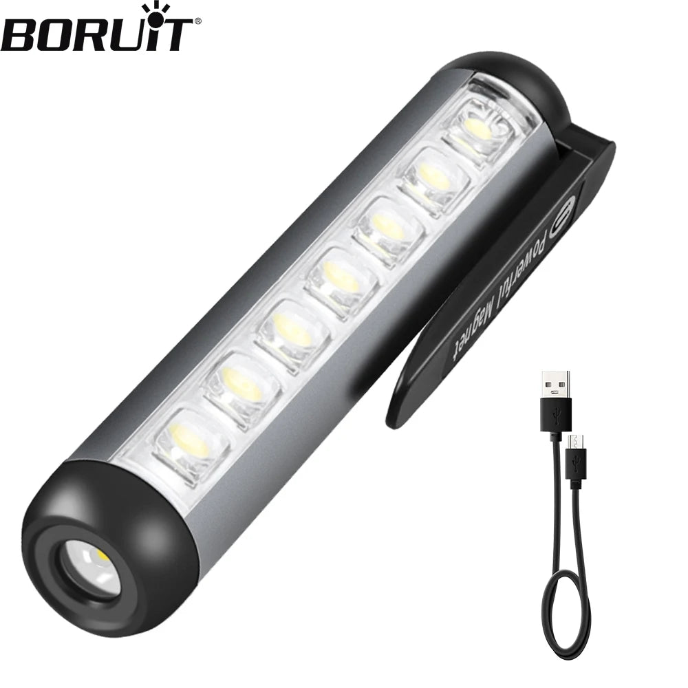 lampe poche rechargeable led ultra lumineuse pince aimant étanche camping