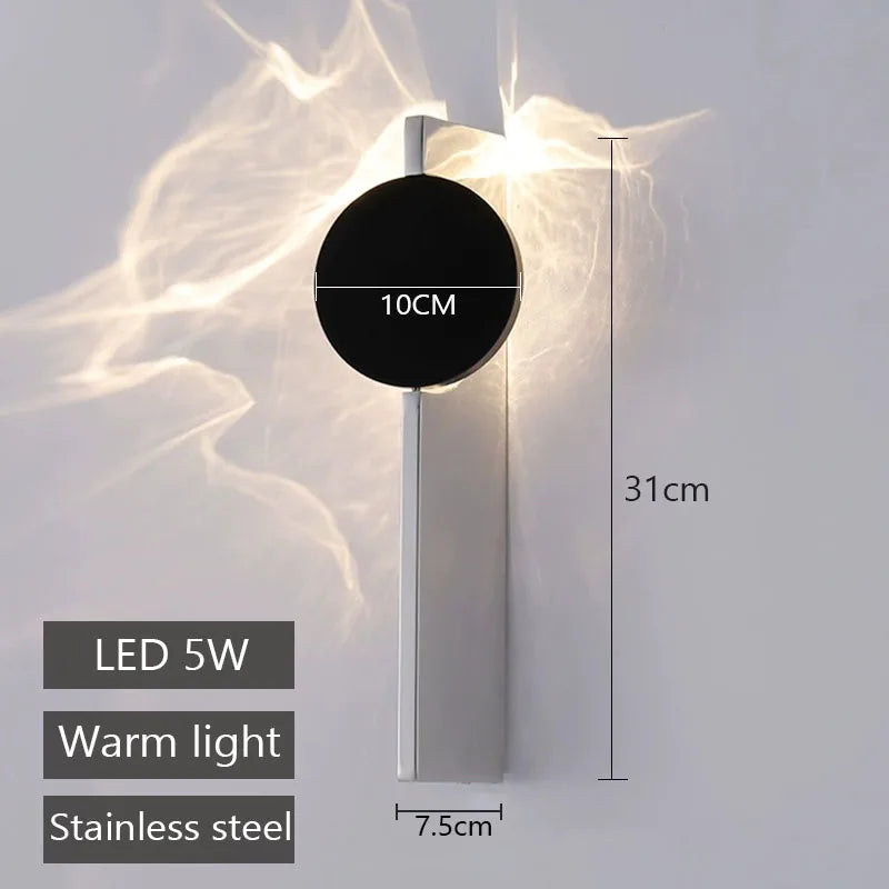 applique murale moderne led noir argentée éclairage mur chaud minimaliste fixée mur lumineuse discothèque