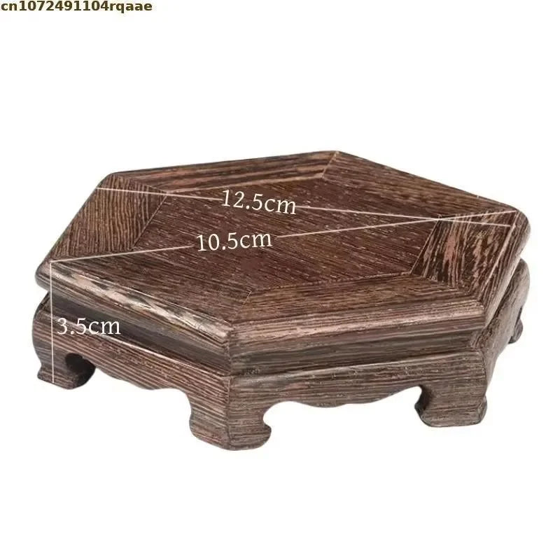 support circulaire bois texture naturelle vintage marron clair sculpté décoration maison présentoir artisanal industrial