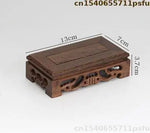 supports théière bois artisanal classique gravures décoratives marron foncé