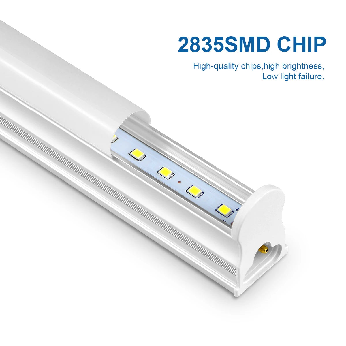 tube led blanc 50cm lisse moderne clips câbles blanc froid 5500k 7000k 15w 220v