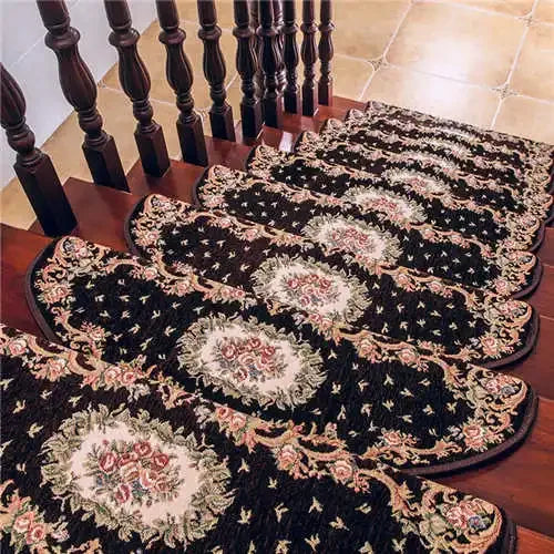 tapis d'escalier adhésif floral ovale salon classique multicolor usage intérieurextérieur