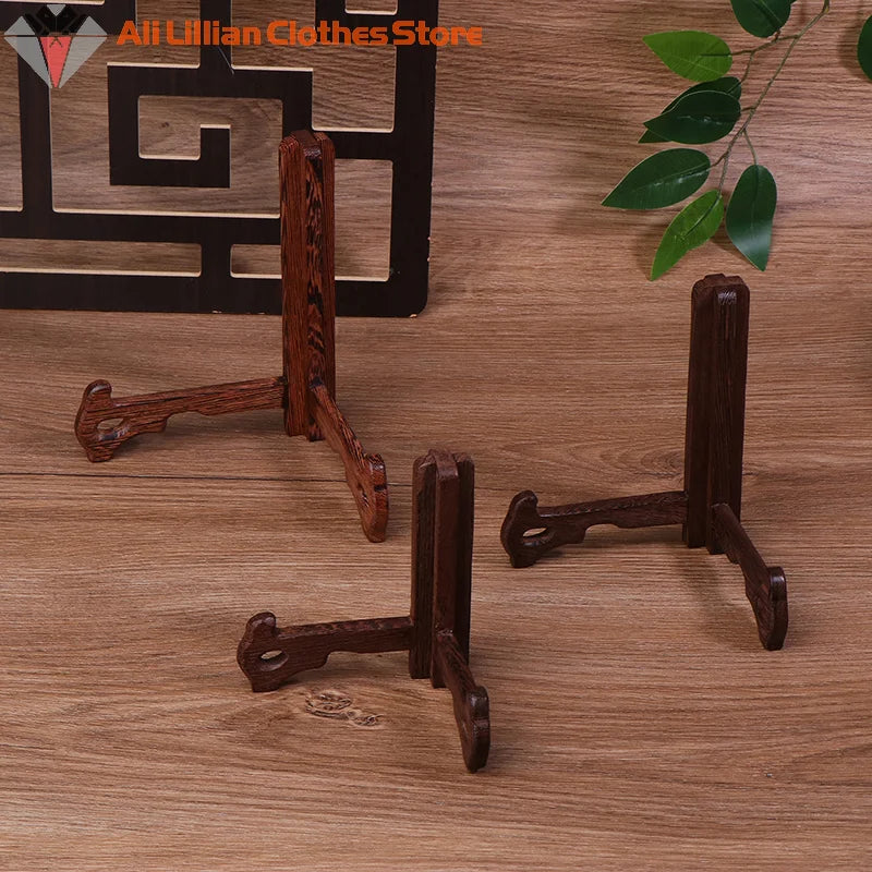 supports bois texturé traditionnels asiatiques petite décoration marron foncé hauteur jusqu'à 15cm largeur jusqu'à