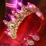 couronne baroque ornements diamants boucles oreilles cristaux multicolores occasion fête mariage anniversaire
