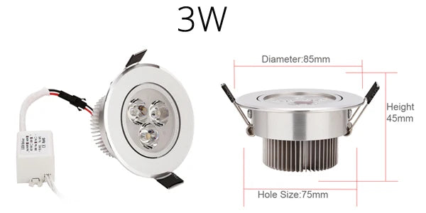Spot LED argenté intensité variable 3W 4W 7W transformateur modernes clips