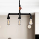 Lampe suspendue industrielle bronze noir rouge verre transparent chaîne métallique E27 vintage 10 15m²