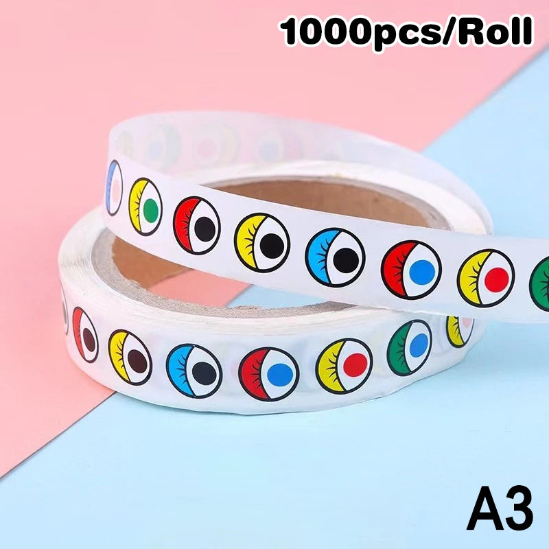 sticker multicolore yeux lèvres sourires adhésif décoration artisanal fête maison fournitures scolaires
