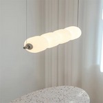 suspension lumineuse moderne blanc rayures horizontales opacité pince câble led