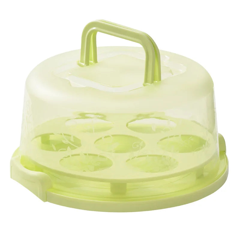 boîte gâteaux transparente moderne poignée muffins gâteau fruits frais blanc rose