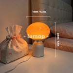 lampe table moderne rétro base noire lumière douce ampoules led verre strié orange sans