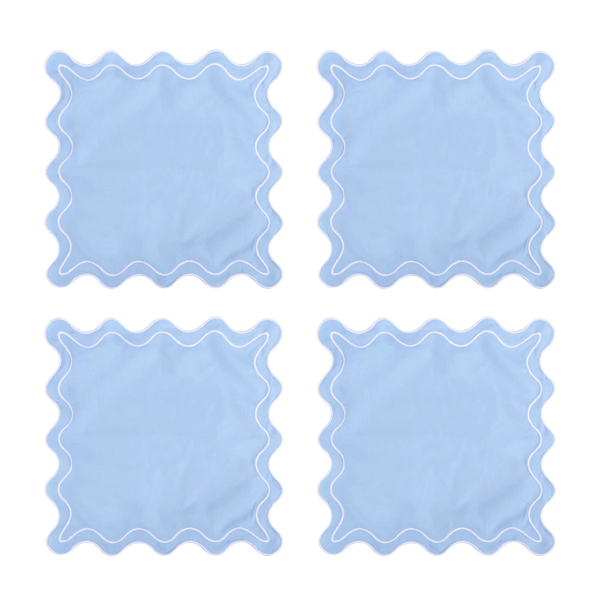 serviettes table classiques fleurs roses jaunes bordure bleue coton rose vert blanc