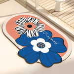 tapis moderne fleurs stylisées antidérapant facile entretien imperméable anti bactéries