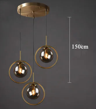 suspension or transparent moderne lampe pendentif verre boule chambre salon étude hall