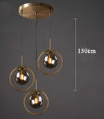 suspension or transparent moderne lampe pendentif verre boule chambre salon étude hall