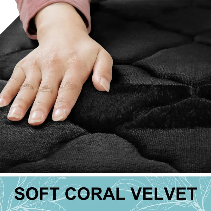 tapis bain noir quilté velours antidérapant absorbant eau moderne salle bain