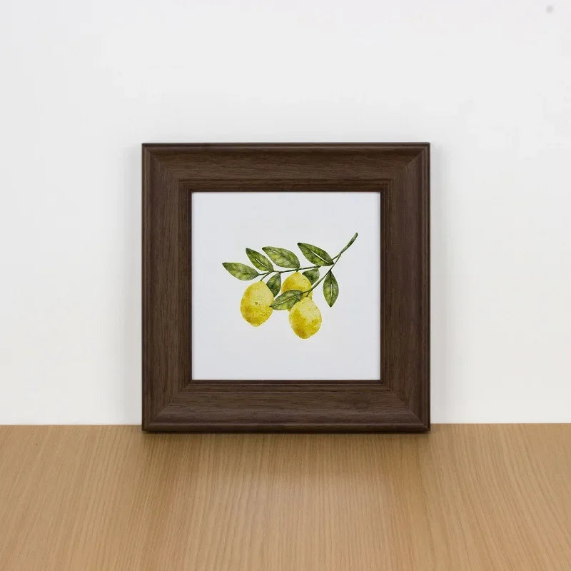 cadre photo carré résine blanc bois naturel classique décoration murale intérieur maison