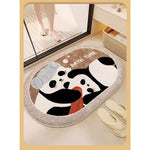 tapis panda relax kawaii géométrique antidérapant moderne absorbant salle bain chambre entrée