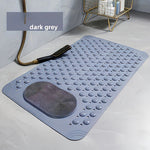 tapis douche antidérapant bosses massage pieds drainage rapide couleur bleu clair moderne