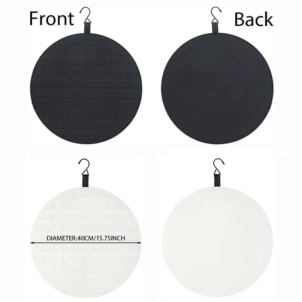 organisateur suspendu bijoux broches boucles oreilles noir blanc moderne minimaliste support mural alvéoles texturées