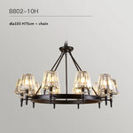 lustre moderne industriel verre taillé noir transparent suspension led abat jour cristal k9