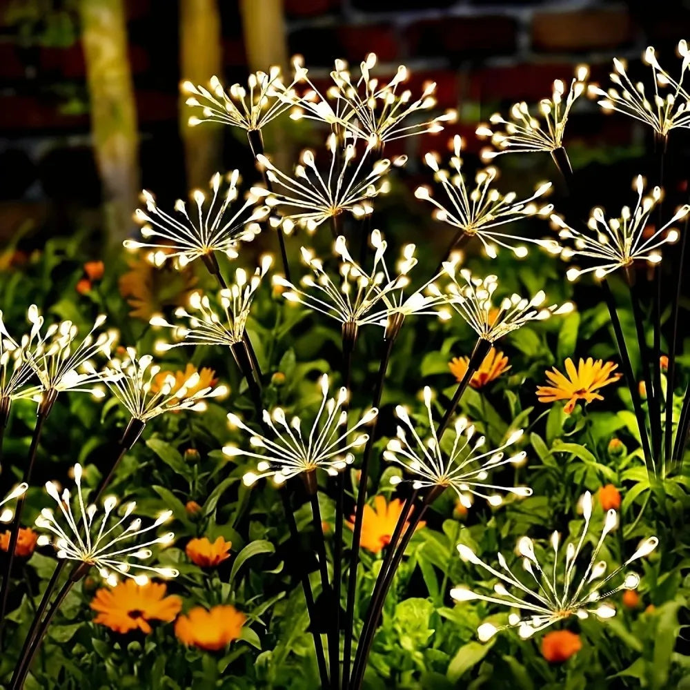 guirlande lumineuse solaire multicolore étoiles moderne fixation piquet extérieur jardin bleu vert jaune blanc
