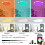plafonnier led noir blanc moderne minimaliste télécommande wifi rgb adaptable chambre cuisine