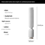 lampe sol moderne blanche tissu rayures verticales cylindrique salon chambre intérieur chic