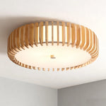 lampe moderne bois naturel blanc rayures horizontales diffuseur acrylique éclairage salon chambre cuisine