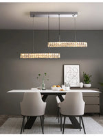 plafonnier led moderne cristal transparent argenté éclairage quotidien fixations triples dimension variable