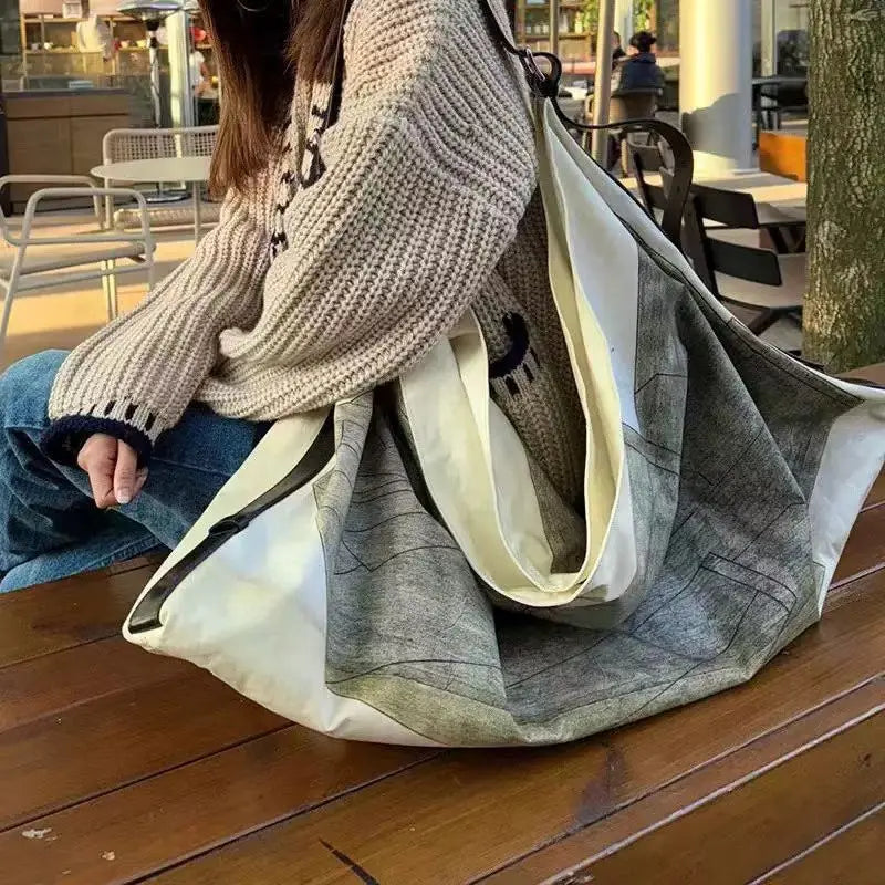 sac rangement polyester zippé main contemporain beige gris clair amovible respectueux environnement
