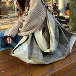 sac rangement polyester zippé main contemporain beige gris clair amovible respectueux environnement