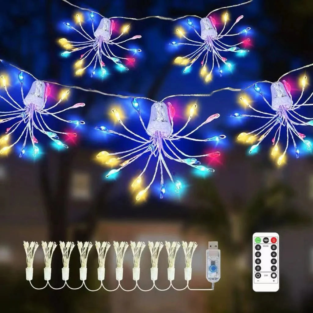 guirlande lumineuse led diy forme fleur multicolore blanc clips moderne décoration noël mariage festivité
