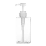 flacon pompe distributeur savon liquide mains transparent rectangulaire moderne minimaliste salle bain