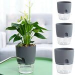 pot fleur auto arrosant double couche plastique moderne plante intérieur blanc