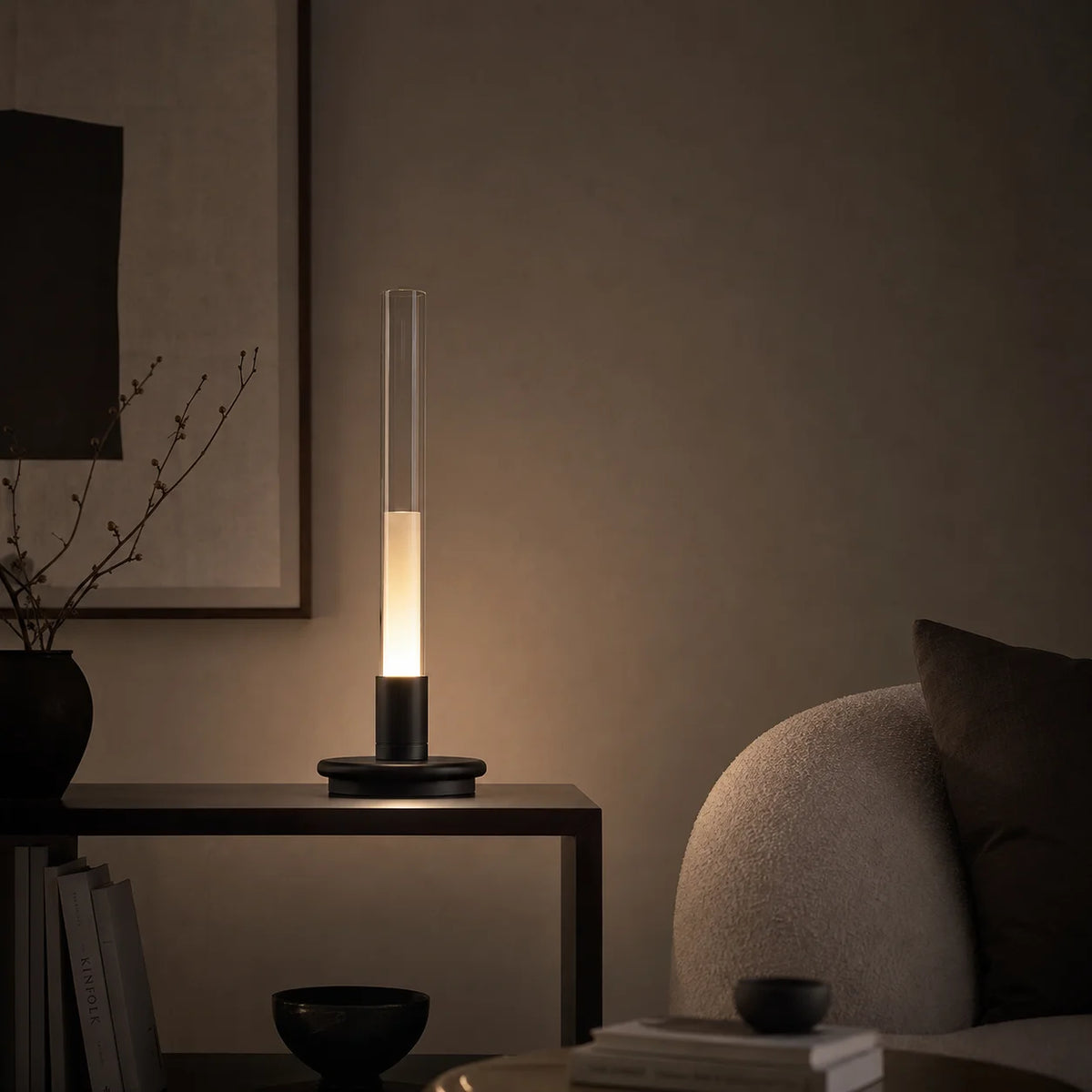 lampe rechargeable led tactile noire transparente moderne chambre sans fil