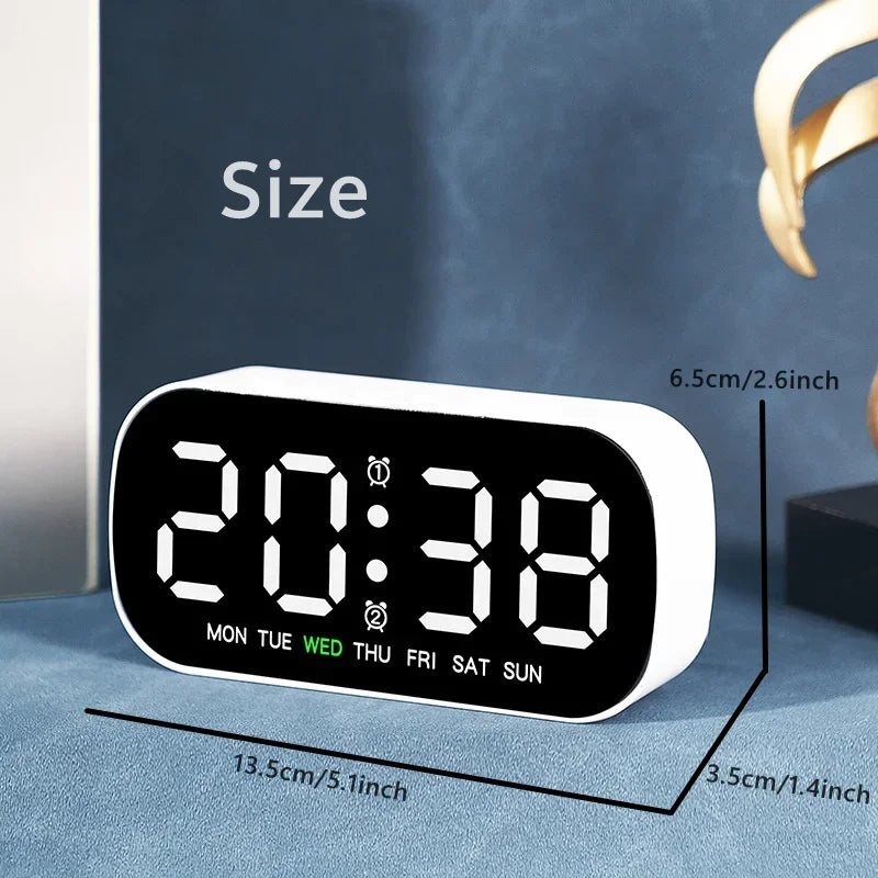 horloge numérique LED multi fonctions alarme date temps blanc vert bleu moderne