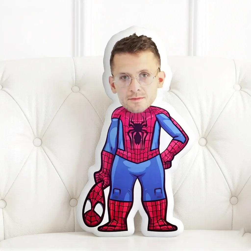 coussin personnalisable imprimé spider man couleurs rouge bleu noir blanc