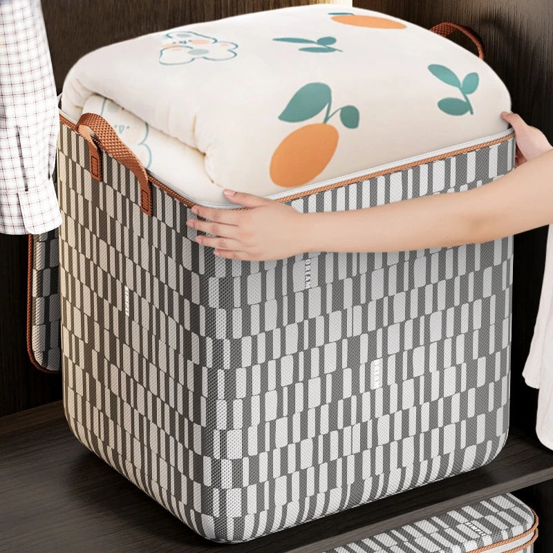 boîtes rangement réutilisables pliables carreaux gris blancs modernes poignées cuir coussin protection 120kg capacité